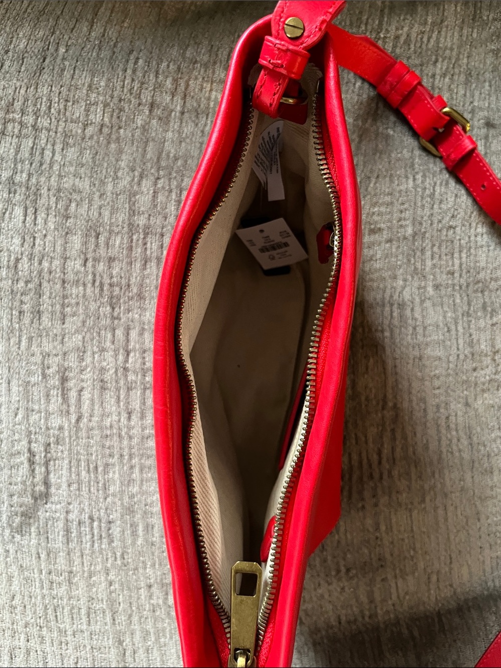 Red Leather Crossbody Bag - Women - Picture 6 of 9